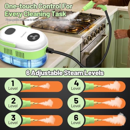 DreamNature 10-in-1 Handheld Steam Cleaner with Large Water Tank, High Pressure & Temperature for Home & Car Cleaning