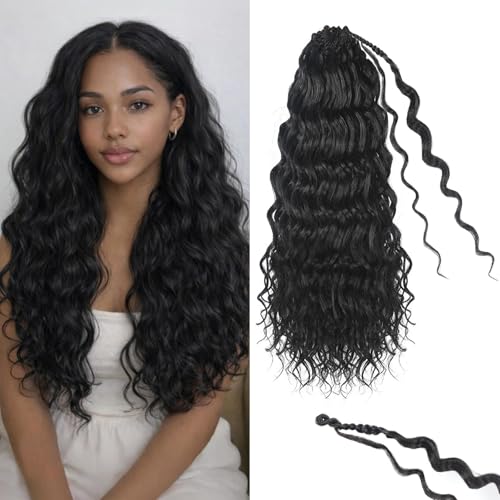 120 Strands Boho Ocean Wave Crochet Hair - Protein Fiber, Natural Look