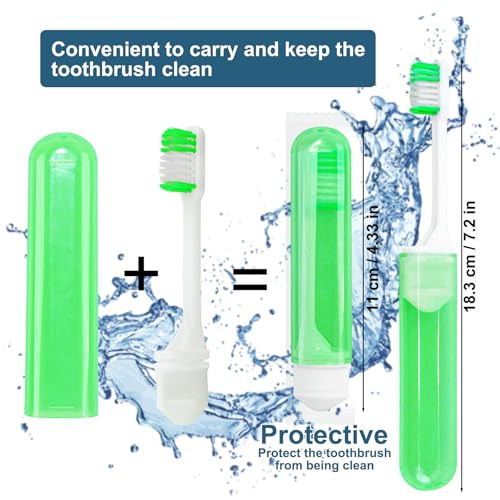 300 Travel Size Disposable Toothbrushes - Individually Wrapped, 5 Colors, Foldable, Bulk Pack of 300