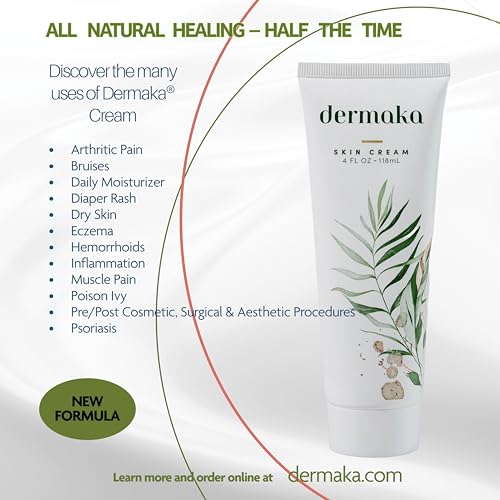 Dermaka Skin Care Cream (4oz) - Natural Arnica Montana & Bromelain Formula for Bruising, Swelling, and Post-Surgery Recovery - Moisturizer for Sensitive Skin with Vitamin A & E