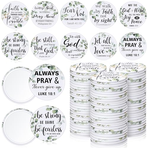 Christian Compact Mirrors Set of 160 with Uplifting Bible Verses - Portable Religious Gift for Women