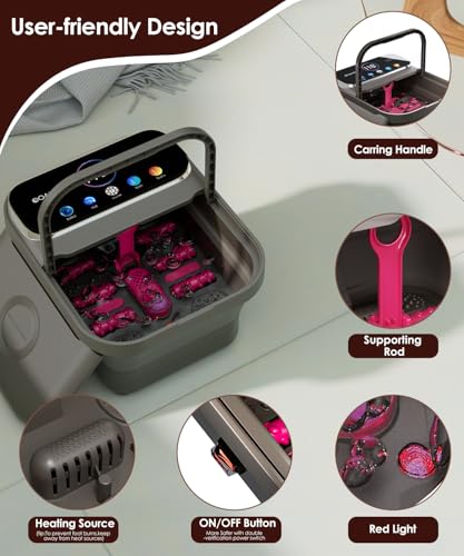 OOAMBB Collapsible Foot Spa Bath with Heat, Bubble & Timer – Remote
