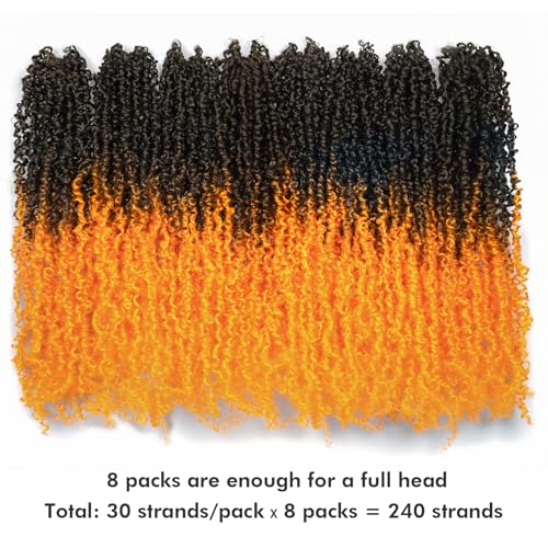 Toyotress Yanky Twist Crochet Hair - Pumpkin Ombre Ginger 12 Inch 8 Packs Pre-Looped Synthetic Braids