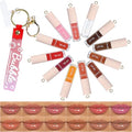 O'CHAIN 12 Colors Lip Oil Set with Portable Keychain, High Shine & Moisturizing, Long Lasting Wear, Deep Hydrating Nourishing Lip Care and Repair Kit for Women and Girls