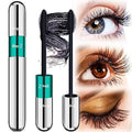 Mascara Black Length - Waterproof 2 in 1 4D Silk Fiber Mascara 5X Longer, Natural and False Effect Look in One Long Lasting Mas Cara Makeup for Women
