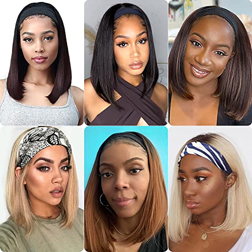 12 Inch Short Bob Headband Wig for Women - Synthetic Glueless Heat-Resistant Hairpiece T1B/627