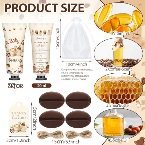 25 Pcs Coffee Baby Shower Favors - Coffee Bean Shaped Soaps & Gifts