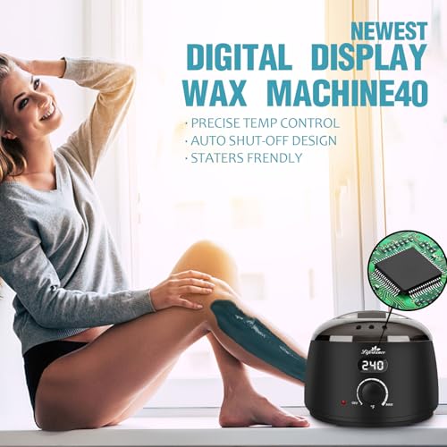 LCD Black Waxing Kit with Digital Warmer for Hair Removal - Men & Women