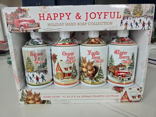 Holiday Scented Hand Soap Variety Pack - Christmas Collection, 4 Bottles, 21.5 fl oz