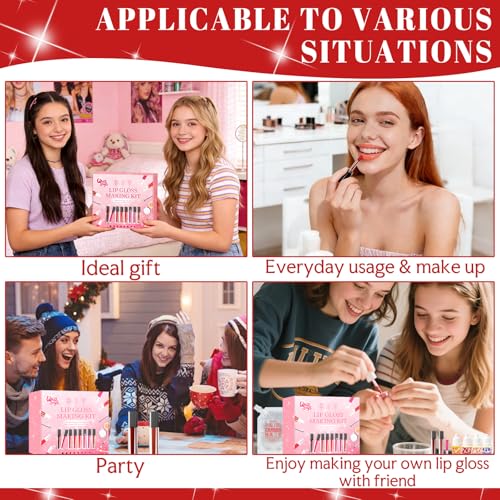 Lip Gloss Making Kit, Lip Gloss Kit, Diy Lipgloss Set, Fun Make Your Own Lipgloss Kids£¬Party Birthday Gifts for Girls, Women, Moisturizing Lip Gloss Base
