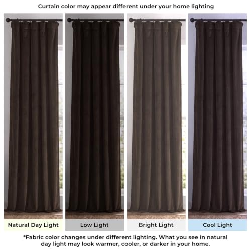 Velvet Thermal Blackout Curtains - Java / 100W x 108L - Insulated Bedroom & Living Room Panel