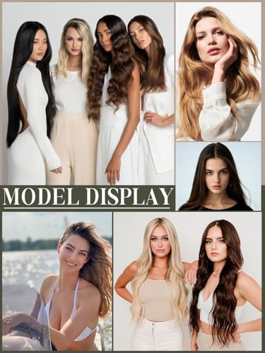 Tape-in Hair Extensions Real Human Hair Blonde Highlights #6 Medium Brown + #60A Platinum Blonde 18 Inch 50g 20pcs