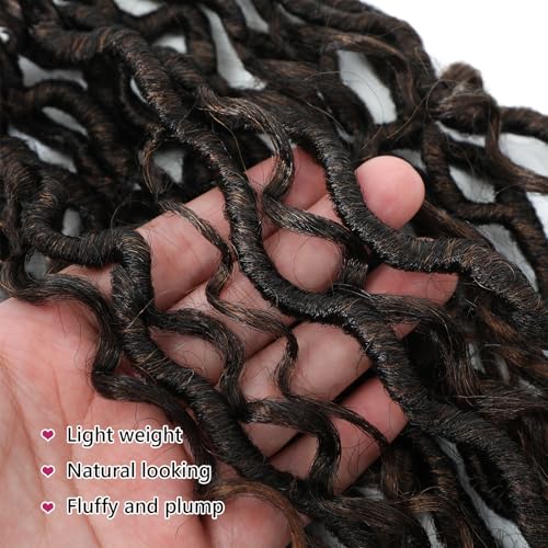 Peliri Goddess Locs Crochet Hair 24 Inch - Pre Looped Faux Locs for Black Women, 8 Packs/12 Strands, 1B/30