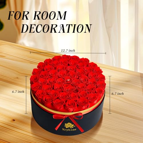 50 Red Preserved Forever Roses in Heart-Shaped Gift Box - Wedding Gift for Her - Variation of 50 Roses / Red 50 Roses