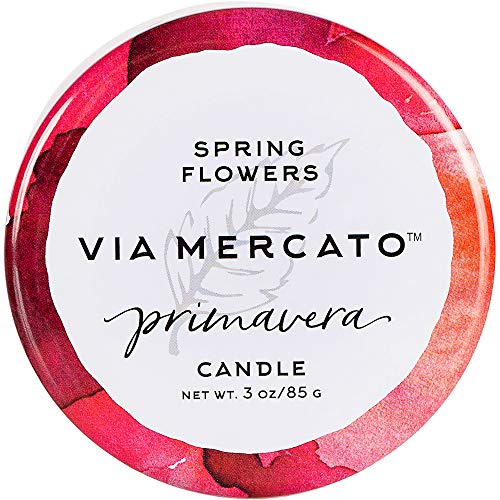 Via Mercato Primavera Spring Collection Mini Candle, 3 oz, Spring Flowers, 85 Gram (6201)