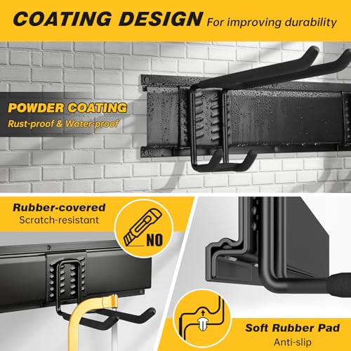 99-Inch Garage Wall Storage Rack with 14 Hooks & 6 Panels - Heavy Duty Tool Organizer