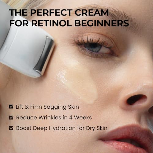 Retinol Lifting Face and Neck Cream with Massage Roller - Anti-Aging, Vegan, Korean Skincare