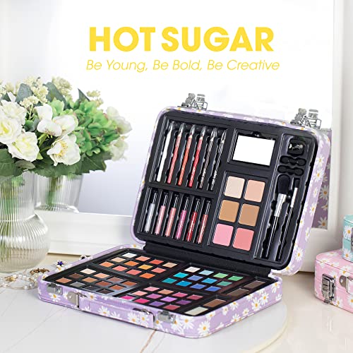 Hot Sugar Purple Daisy Makeup Kit Deluxe Starter Set for Teen Girls
