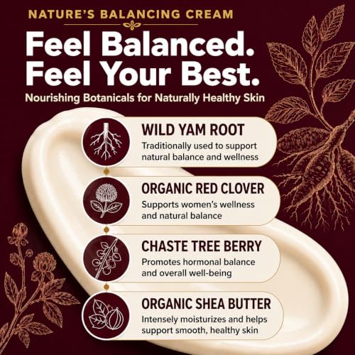 Wild Yam Cream for Hormone Balance 4 OZ - Natural Support for Menopause & PMS - Pack of 1
