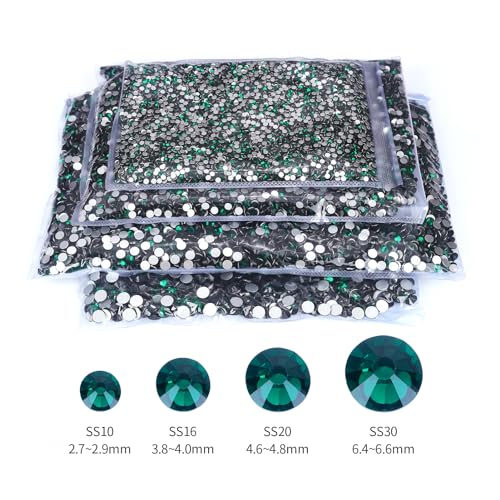 Emerald Flat Back Rhinestones Bulk SS20 10,000 Pieces for Nails Crafts Jewelry
