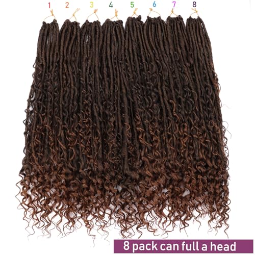 Flyteng 30 Inch Goddess Locs Crochet Hair Pack of 8 T30 for Black Women