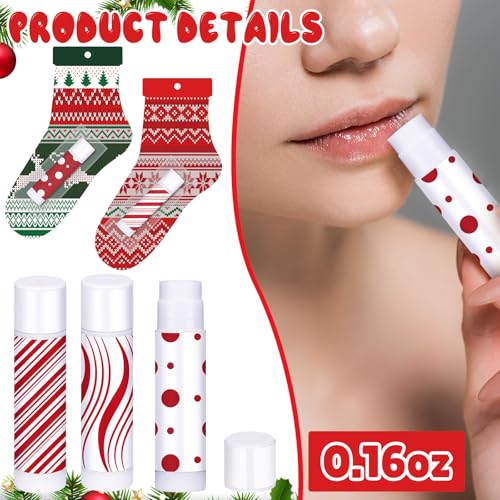 15-Pack Christmas Lip Balm Set - Candy Scented Moisturizing Holiday Gift
