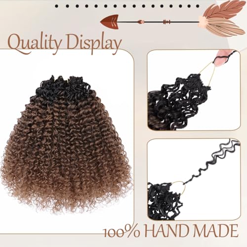 Beverlee 12-Inch Micro Twist Crochet Hair 8 Packs, 1B/30 # Pre Looped Kinky Curly Synthetic