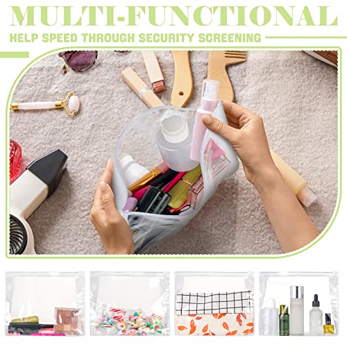 50 Pcs Clear Makeup Bags - Travel Waterproof Zipper Cosmetic Pouches 8.6 x 6.8 in