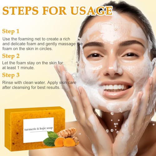 Lemon Turmeric Kojic Soap Bar - Natural Handmade 0.25 Ounce Pack of 4