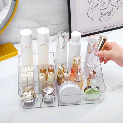 DASITON Clear Large Capacity Makeup Brush Holder with 7 Slots, Vanity Organizer