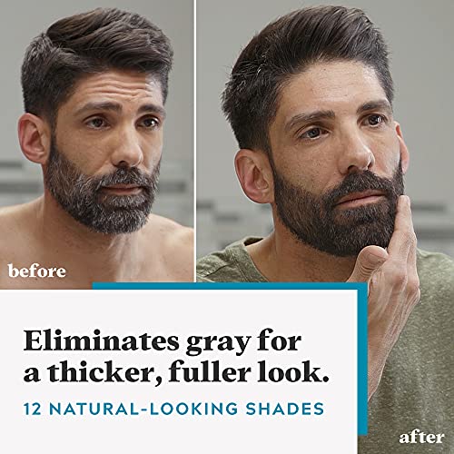 Just For Men Mustache & Beard Dye Light Brown M-25 Pack of 2 with Brush, Biotin & Coconut Oil