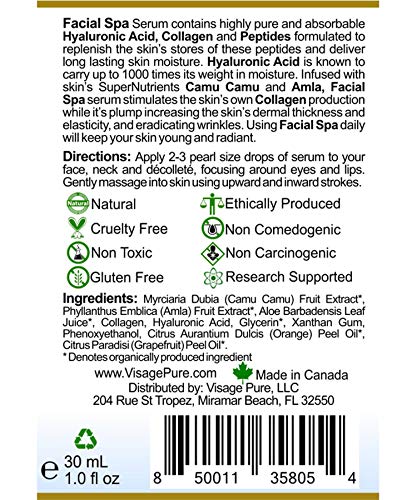 Organic Facial Serum for Skin Firming & Hydration with Collagen & Vitamin C