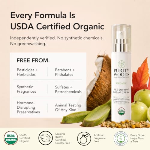 Organic Anti-Aging Face Cream with Collagen Boosting Botanicals - Wrinkle-Free Skin