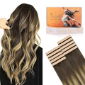 DOORES Tape in Weft Hair Extensions Human 16" 35g Invisible PU