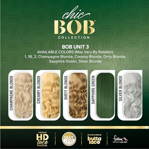 Sensationnel Chic Bob Lace Front Wig - Synthetic, Pre-Plucked, SAPPHIRE GREEN