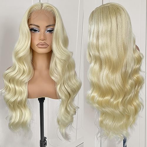 613 Blonde T Part Lace Front Wig - 13x4.5 Transparent HD Synthetic Body Wave with Natural Hairline