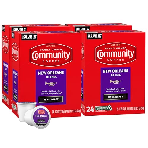 Community Coffee New Orleans Blend Coffee Pods - Dark Roast, 96 Count, Keurig Compatible