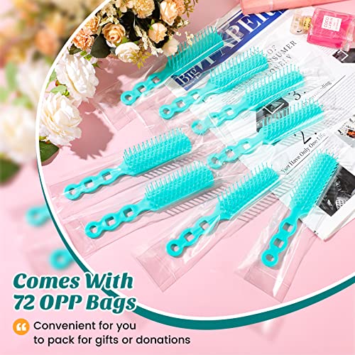 72 Pack Detangling Hair Brushes for Curly Wavy Hair - Travel & Shelter Use