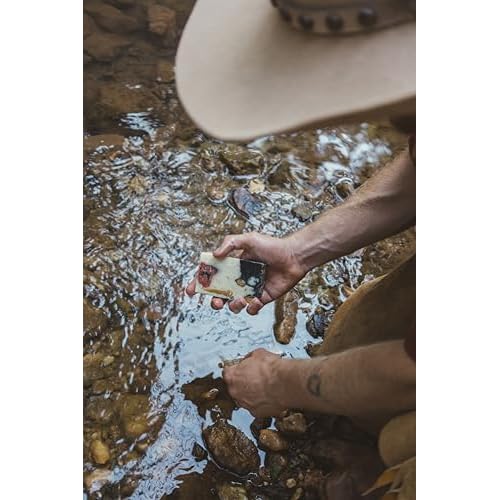 True Grit Tallow ? Beef Tallow Soap Bar 3-Pack ? John Wayne Inspired ? Cedar & Campfire Scent ? Cold Process Bar Soap with Activated Charcoal & Coffee Grounds ? 4 oz Each