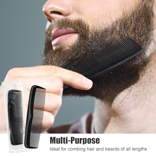 300 Packs Bulk Pocket Combs for Men & Women - Travel, Beard, Hair & Detangling Set - Black