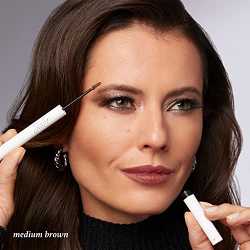 Julep 2-in-1 Eyebrow Pencil & Tinted Brow Gel - Medium Brown (Waterproof, All Day Hold) + Length Matters Buildable Lengthening Lash Mascara - Black