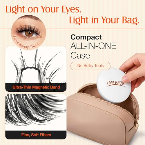 Magnetic False Eyelashes with Applicator AN15 - Reusable Natural Look, No Glue Needed