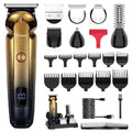 Gold Men's Beard Trimmer Kit 6-in-1 Waterproof Electric Razor & Hair Clipper