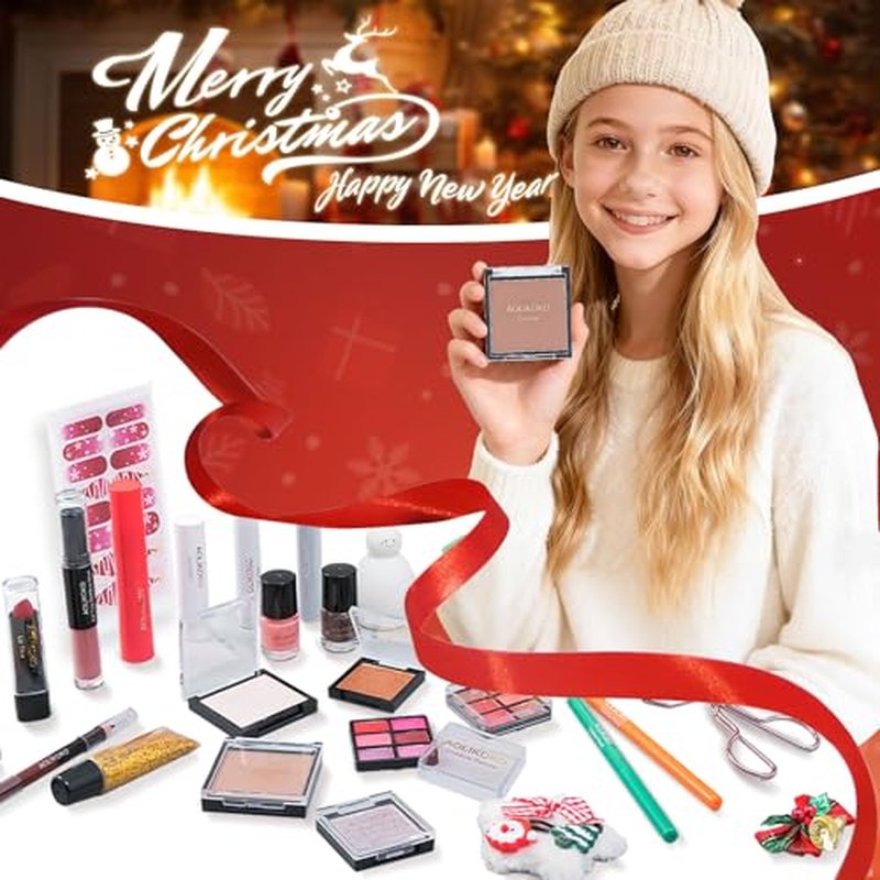Makeup Advent Calendar 2025 for Women & Teen Girls, 24 Days Christmas Gift Makeup Sets, Xmas Countdown Calendar Full Makeup Kit Gift Set