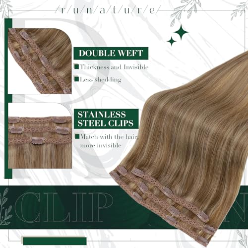 Clip in Hair Extensions 14 Inch Dark Blonde 60g 3pcs - Variation A-02-#10P16