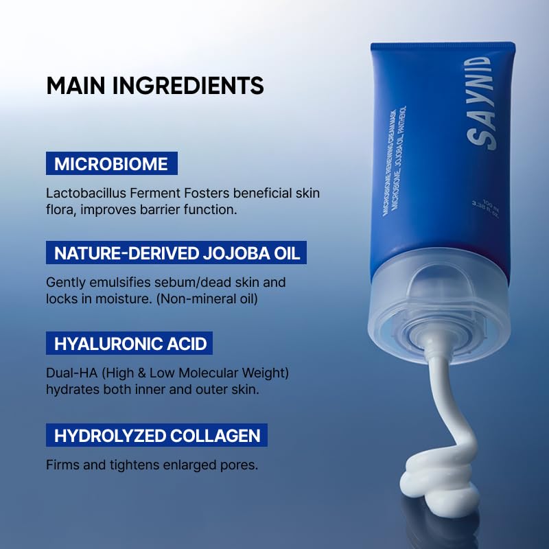 Microbiome Renewing Cream Mask for Pore Care & Glass Skin Effect - Gentle Exfoliating Face Mask, 100ml