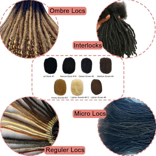 DISTINS 8 Inch Natural Black #1B Afro Kinky Human Hair for Dreadlocks & Extensions