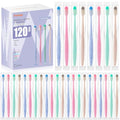 Bulk Disposable Toothbrushes 120 Pack - Individually Wrapped, Soft Bristles, Travel-Size - Variation of THIS listing 1 Count Pack of 120