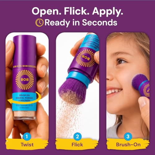 Brush On Block KIDS SPF 30 Powder Sunscreen – Reformulated, Easy Brush-On