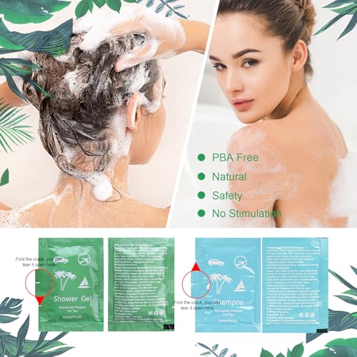 100 Pack Travel Size Body Wash & Shampoo Kits 1 Fl Oz | Bulk Hygiene Supplies